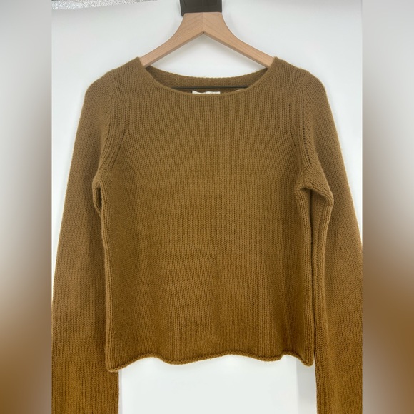 Vince Women's Off Gauge 100% Cashmere Brown Boat Neck Sweater In Women's Medium - Picture 8 of 13